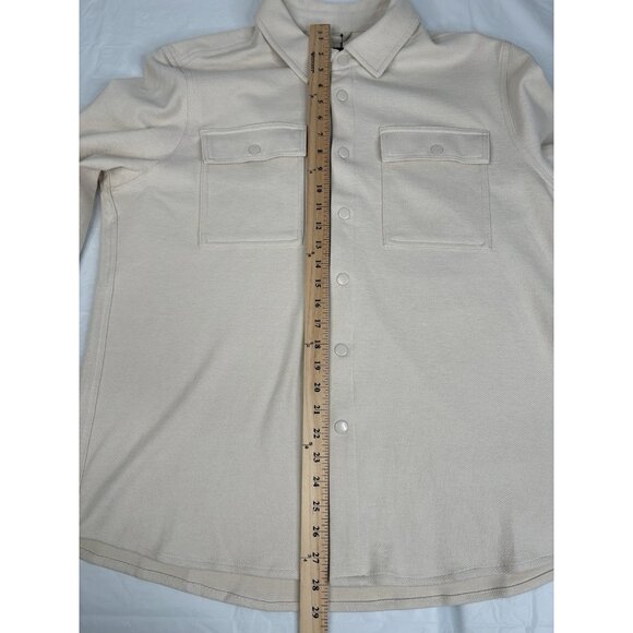 NWT Report Collection Twill Overshirt Men’s XL Cream Long Sleeve Full Snap - Picture 11 of 15